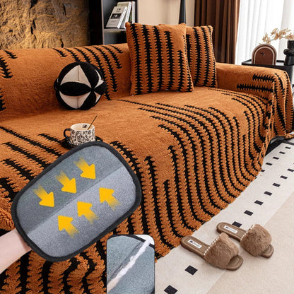 Housse de canapé en peluche douce et antidérapante