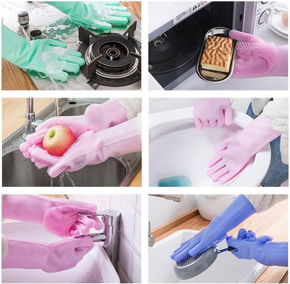 AquaGrip™ Gants de Nettoyage Silicone Multifonction